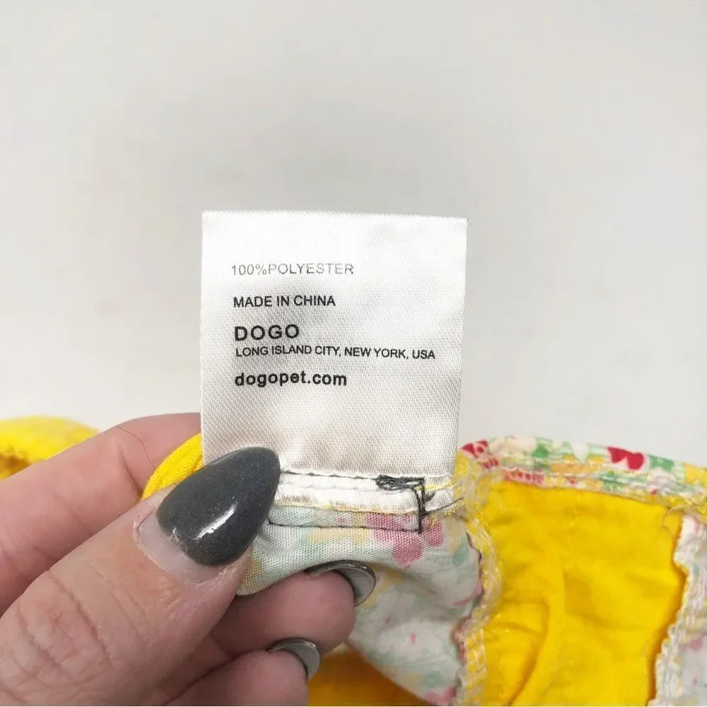 DOGGO | Floral Spring Dog Dress Yellow Accents and Bow Size X-Small NWOT